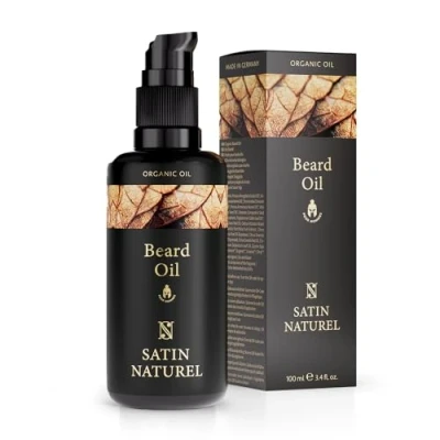 Image of Beard Oil for Men 100ml Organic and Vegan Care Product Pure Argan Almond with Vitamin E Growth Original Useful Gift Daily Use Satin Naturel