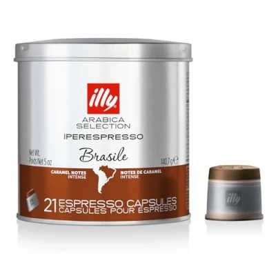 Image of illy Coffee, Luxury Arabica Coffee Selection, iperEspresso Capsules, Brazil, 1 Pack of 21 Capsules