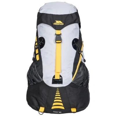 Image of Trespass Inverary, Black, Backpack / Rucksack 45L Waterproof with Built In Rain Cover, Black