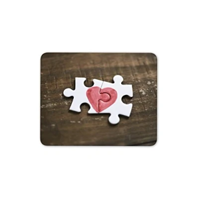 Image of Couples Jigsaw Love Heart Mouse Mat Pad Wedding Valentines His Hers LGBT Couple True PC Computer #8772