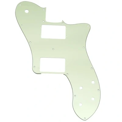 Image of Musiclily Pro 15 Holes Wide Range HH Guitar Pickguard for Mexico Fender 72 Tele Deluxe Style Electric Guitar, 3Ply Mint Green