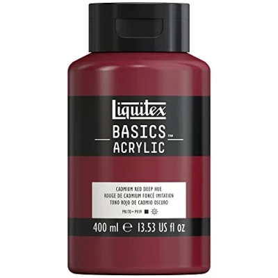 Image of LIQUITEX Basics Acrylic Paint, Cadmium Red Deep Hue, 400 ml Bottle