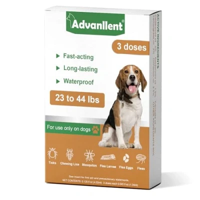 Image of Natural Spot on Flea and Tick Treatment for Dogs, Prevention Dog Treatment, Fast Acting &amp; Waterproof, 3 Pipettes (11 20kg Medium Dogs)