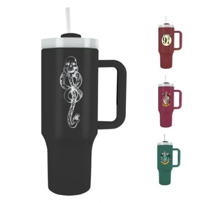Image of Pyramid International Harry Potter (The Dark Arts) 40oz/1200ML Tumbler with Straw and Lid, Advanced Double Wall Vacuum Insulation, Keeps Beverages Cold Up to 11 Hours, Hot for 7 BPA Free