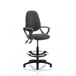 Image of Eclipse Plus II Lever Task Operator Chair Charcoal With Loop Arms