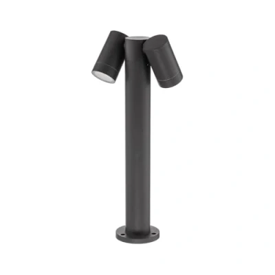 Image of Prios pillar light Tulimar, 45 cm, anthracite, 2 bulb, aluminium