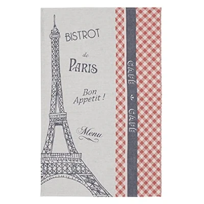 Image of Coucke French Cotton Jacquard Trocadero Towel, 20&quot; x 30&quot;, Red, 100%