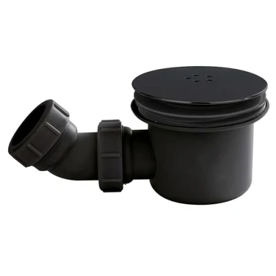 Image of Resin Shower Tray Mega Flow Waste Black