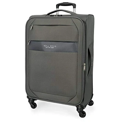 Image of Roll Road Royce Grey Medium Suitcase 43 x 66 26 cm Soft Polyester Combination lock 64 Litre 2.6 kg 4 Wheels