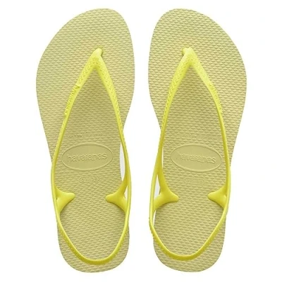 Image of Havaianas Women&#039;s Flat Sandal, Lime Green, 1/2 UK