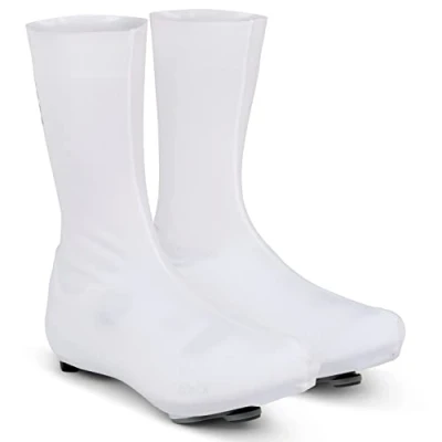 Image of Gripgrab Unisex 2nd Generation Raceaero Tt Raceday Lycra Cover 2 Lightweight Aerodynamic Cycling Road Bike Aero Overshoes, White, L UK