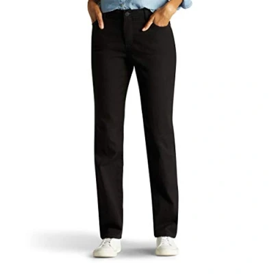 Image of Lee Women’s Instantly Slims Classic Relaxed Fit Monroe Straight Leg Jean, Black, 20 Short