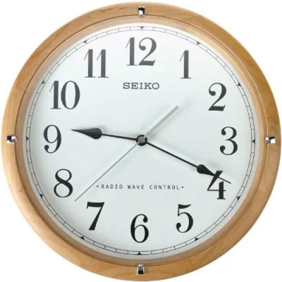 Image of Seiko QXR303Z Radio Controlled Wooden Wall Clock