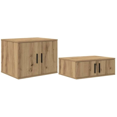 Image of vidaXL Artisan Oak Storage Cabinet 118x41x40 cm, Made from Engineered Wood