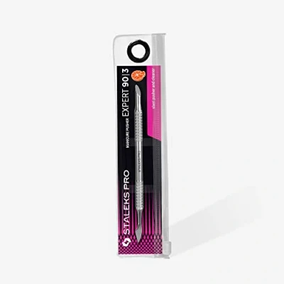 Image of Staleks Pro Double Ended Slant Manicure Pusher &amp; Cleaner Expert 90 Type 3 Pack of 1 pcs Model PE 90/3