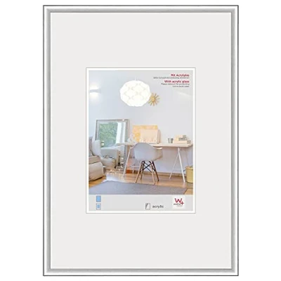 Image of walther Design Picture Frame Silver 60 x 80 cm with Art Glass, New Lifestyle Plastic KVX080S