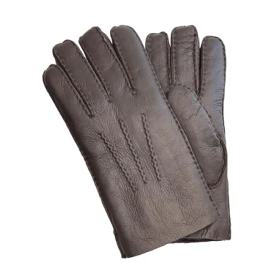 Image of Infinity Leather Mens Brown Luxury Sheepskin Gloves Size Large