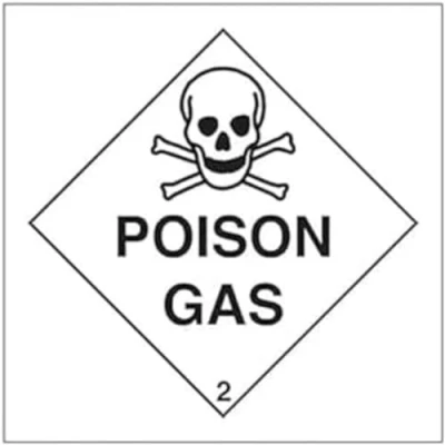 Image of V Safety Hazard diamond Poison gas 200x200mm Magnetic Sign