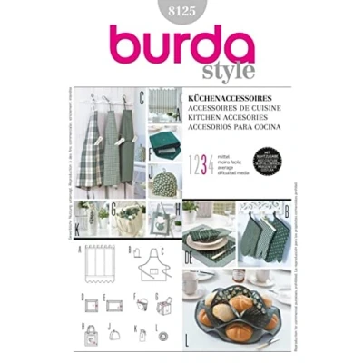 Image of Burda Sewing Pattern 8125 Apron &amp; Kitchen Accessories