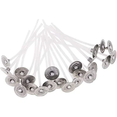 Image of POFET 100pcs Candle Wicks 4.5cm Pre Waxed Wicks, Natural Wick for Making DIY