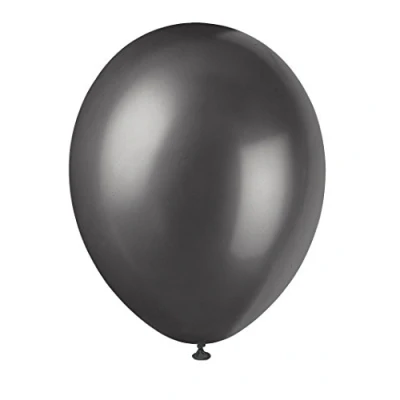 Image of Premium Ink Black Pearlized Balloons (30cm) Pack of 8 Elegant Party Decorations