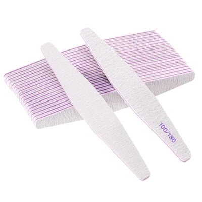Image of 20 Pieces Nail Files Professional File Double Sided Reusable 100/180 Grit for Salons, Art at Home
