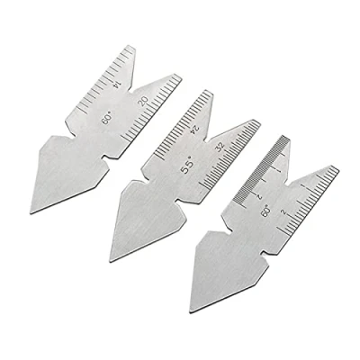Image of Stainless Steel Fishtail Center Gauge Screw Thread Lathe Cutting Tool for Quick Comparison 55&amp; 60 Centre Gage Measuring Metric &amp; America