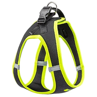 Image of Ferplast Dog Harness Large KAORI XL, Breathable, Padded and Adjustable Harness, Easy to Wear, Reflective Edges, Chest 54 60 cm. Yellow