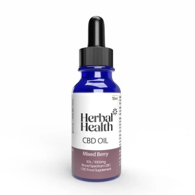 Image of Herbal Health CBD Oil Drops 1000mg 10ml Mixed Berry Flavour Broad Spectrum 10% for Sleep &amp; Anxiety Support