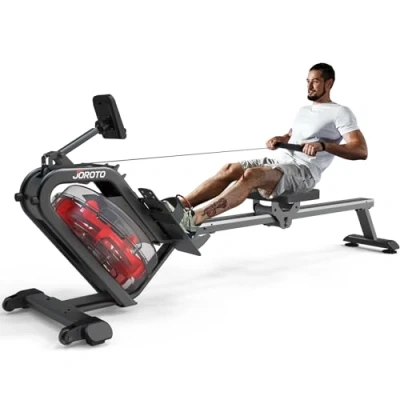 Image of JOROTO Water Rowing Machine for Home Gym, 50Incline Enhanced Resistance Rower 150KG Weight Capacity with Bluetooth Connection, 44 Days Kinomap APP Membership