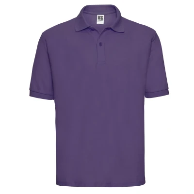 Image of Russell Athletic Mens Polycotton Pique Polo Shirt (Purple) Size Medium