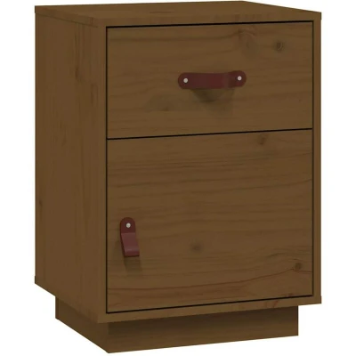Image of vidaXL Bedside Cabinet Honey Brown 40x34x55 cm Solid Wood Pine