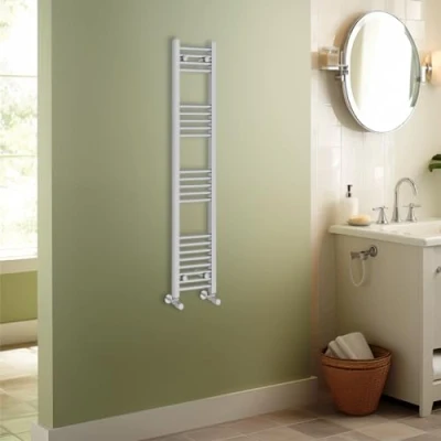 Image of Warmehaus Contemporary Straight Heated Bathroom Towel Rail Radiator Rad 1400x300mm Chrome