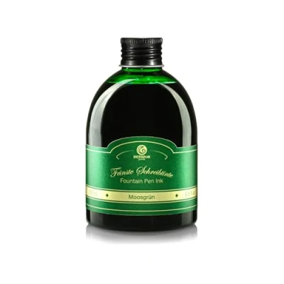 Image of Octopus fountain pen ink in practical refill bottle, writing for pen, ink, calligraphy Moss Green 250ml