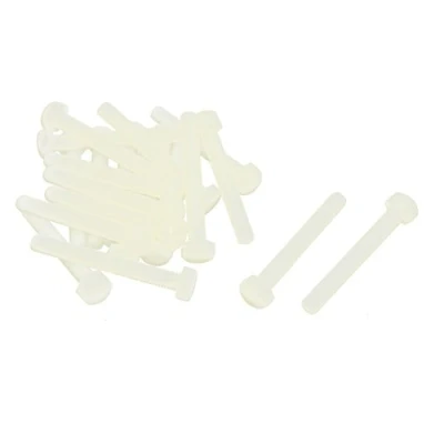 Image of Sourcingmap M6 x 50mm Full Thread 1mm Pitch Nylon Hex Head Cap Screw Bolt 20 Pcs