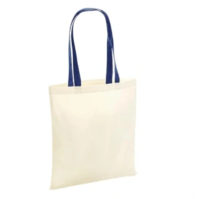 Image of Westford Mill W101C Bag for Life Contrast Handles Natural/French Navy