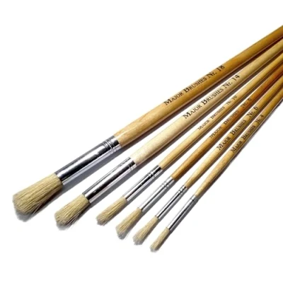 Image of Major Brushes Hog Bristle Long Round Pack of 6