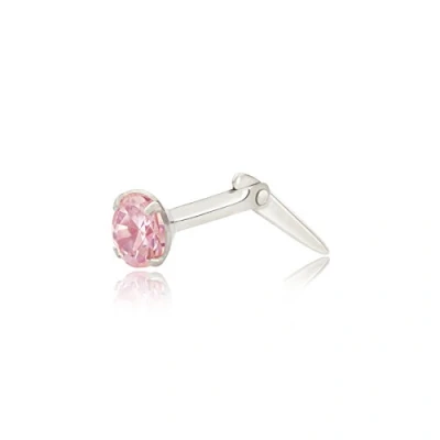 Image of Andralok Sterling silver 3mm round pink cubic zirconia cz nose stud