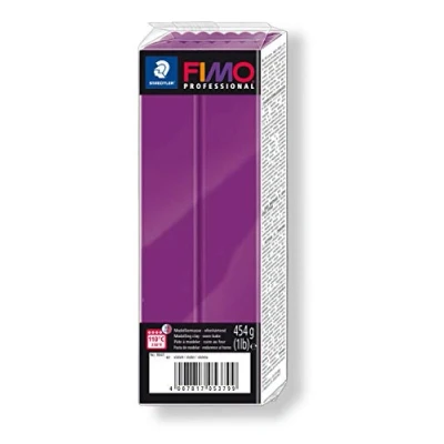 Image of STAEDTLER 8041 61 FIMO Professional Oven Hardening Polymer Modelling Clay, 454g Violet (Single Block)