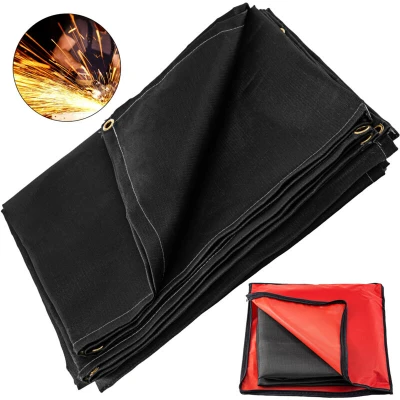 Image of VEVOR Welding Blanket 10 x FT Fiberglass Heavy Duty Fire Retardant for Easy Hanging and Protection from Sparks &amp; Splatters