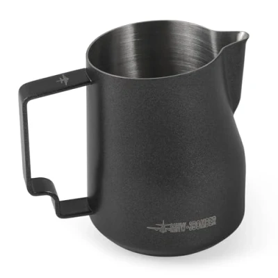 Image of MHW 3BOMBER Milk Pitcher Espresso Steaming Frothing 12oz/350ml Turbo 304 Stainless Steel Eagle Spouted Barista Jug (Matte Black) P6007MB