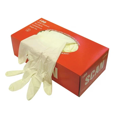 Image of Scan Latex Gloves Large (Box 100) SCAGLOLATEXL