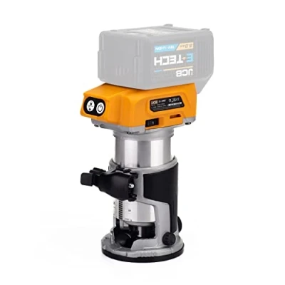 Image of JCB 18V Brushless Trimmer Router, Bare Unit, Variable Speed &amp; Led Light, Vacuum Adaptor Included, 3/8 and ¼ Collet, 3 Year Warranty