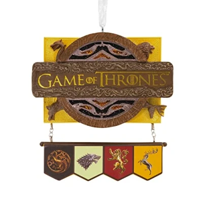Image of Hallmark HBO Game of Thrones Christmas Ornament, 25574054, Multicoloured, H 8.9cm by W 8.3cm L 1.6cm
