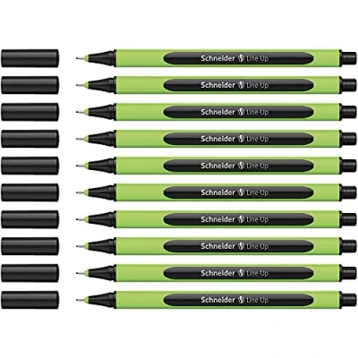 Image of Schneider Line Up Fineliner 0.4 mm Width Made of Bio Based Plastic Awarded with The Blue Angel Pack 10 Sapphire Black