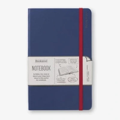 Image of IF Bookaroo Notebook A5, Journal Navy, Classic Ruled Notebook, Hard Cover with Soft PU, (A5) 21.5 x 13.5cm, 192 Pages