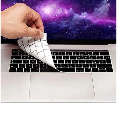 Image of MyGadget Keyboard Cover for Apple MacBook Pro 13 inch &amp; 15&quot; Touchbar Ultra Thin Silicone Protector QWERTY [Italian] Protective Skin Slim Film Black