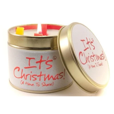 Image of Lily Flame Scented Candle in a presentation Tin Its Christmas