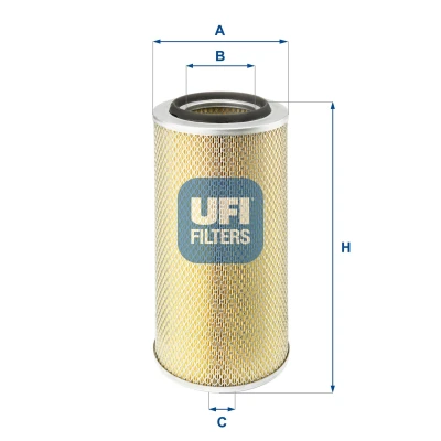 Image of 0746369, 1470629, 4134366 Air Filter UFI 27.802.00 376mm 197mm Insert