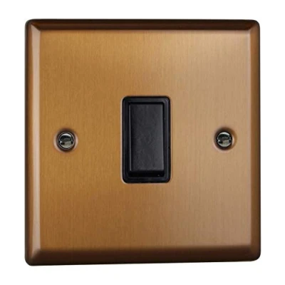 Image of Varilight 1 Gang 10A or 2 Way Rocker Switch Brushed Bronze